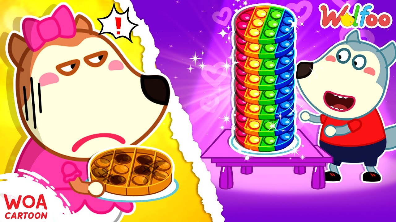 Bánh Nào Ngon Hơn ? 😋 Thử Thách Ăn Bánh Pop It KHỔNG LỒ | 🐺 Hoạt Hình Wolfoo Tiếng Việt