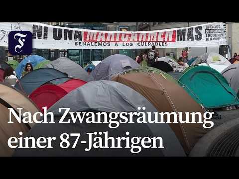 Protest camp against housing shortage and high rents in Madrid
