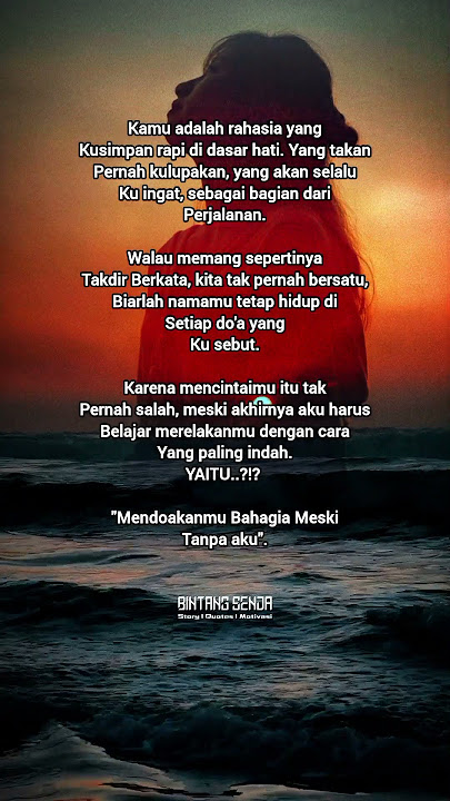 Kamu adalah rahasia yang kusimpan rapi di dasar hati😇 #short #story #quotes #motivasi