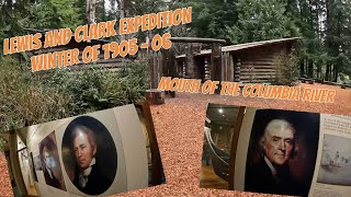 Lewis and Clark Expedition at the mouth of the Columba River - Winter 1805