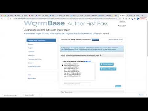 WormBase Webinar #7: Author First Pass & Textpresso