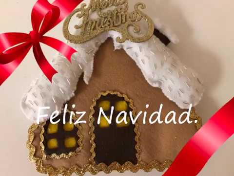 Manualidades Navideñas de una Casita de fieltro - YouTube