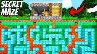 What's inside the LAVA MAZE in Minecraft ? I found a SECRET BUNKER ! CURSED HOUSE  vs SECRET MAZE