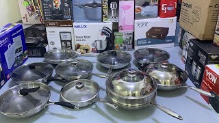 🔥 Premium SUS 316 Laser Coated Deep Fry Pan – 32cm & 34cm 🍳.   WhatsApp:03142626506. #review #unbox 