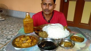 Eating Big Rice with Special Pointed Gourd - Mustard & Mango Sauce ( Kasundi ) - Eating Show