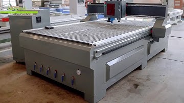 LR cnc router with knife cutting head and CCD camera working video