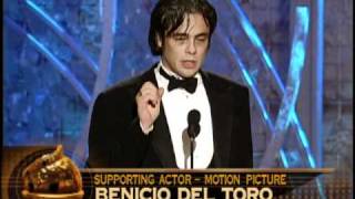 Savages Star Benicio Del Toro Wins Best Supporting Actor Motion Picture - Golden Globes 2001