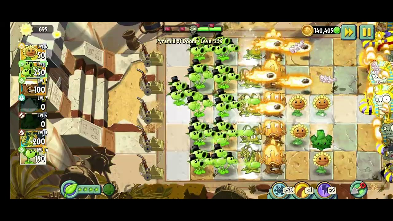 pvz 2 pyramid of dhoom level 233