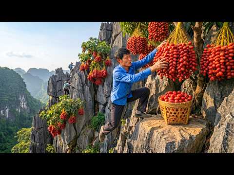 Harvesting 999+KG Wild Red Fruit Goes To Market Sell - Take Care Of Pet