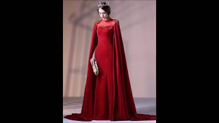 Latest Designer Cape Gown Dresses 2018 Gown With Cape