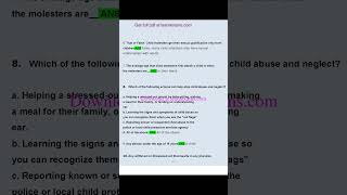 DCF Child Abuse and Neglect CAAN Test Questions and Answers