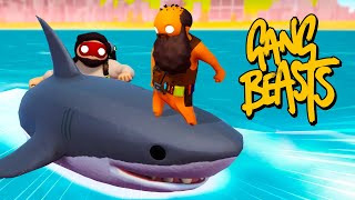 ДИКО РЖАЧНАЯ РЫБАЛКА на АКУЛ - УГАР В GANG BEASTS