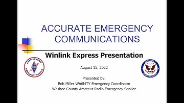 Accurate Emergency Communications with Winlink Express