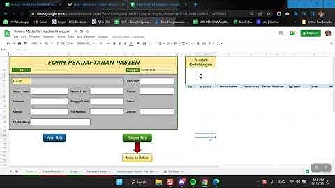 REKAM MEDIS PASIEN MENGGUNAKAN GOOGLE SHEET/SPREADSHEET