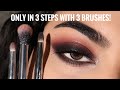 Super glam brown feline eye in 3 steps with 3 brushes for beginners  foxy eye makeup