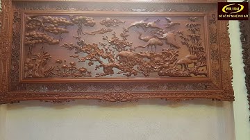 Tranh Gỗ Mỹ Nghệ Đẹp - BỨC TRANH TÙNG HẠC - Chạm Nổi Sắc Nét Siêu Đẹp