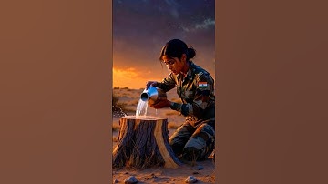 Lady Soldier saved the mango tree from drying up by watering it 😭 #ai #plants #save #water