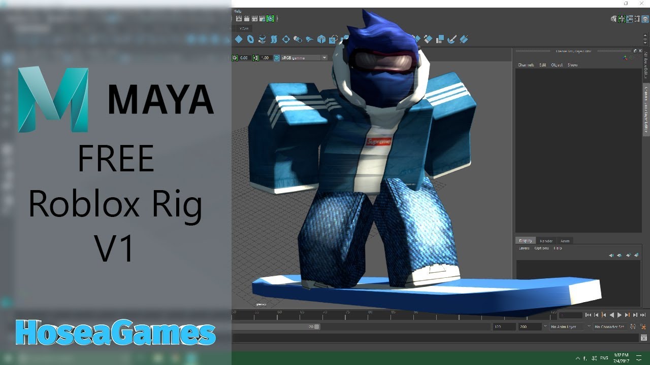 Autodesk Maya Free Roblox Rig V1 By Hoseagames Youtube
