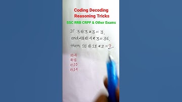 Coding Decoding | Coding Decoding Reasoning Tricks| Reasoning for SSC GD CHSL MTS WBPSC | #shorts
