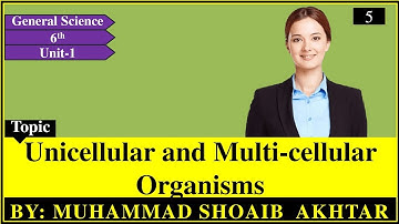 general Science-6th || Unicellular and multicellular organisms || Unit-1 || Urdu/Hindi