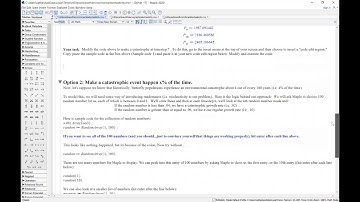 Math Modeling: M3 Modeling with stochasticity in Maple