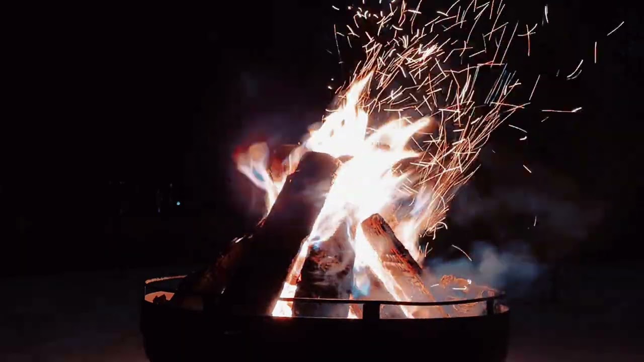 30 min Campfire with Field Sounds | 4K | Evening Relaxing