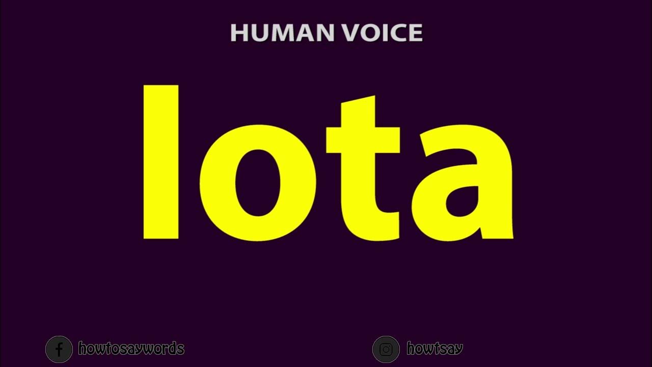 How to Pronounce Iota YouTube