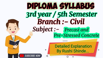 Precast and Pre Stressed Concrete Syllabus With Marks Distribution | 5th Semester | Diploma | MSBTE