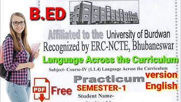 Course-IV (1.1.4) Language Across the Curriculum/first semester b.ed practicum/All University/solved