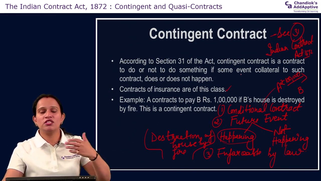 CPT | Mercantile Laws | The Indian Contract Act, 1872 | Contingent and ...