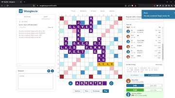 Beginner plays scrabble on Woogles.io