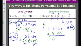 unit 6 section 6 3 Dividing Polys Synthetic