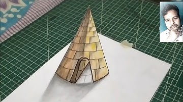 Easy 3d Cone Shape Home Drawing Step By Step || 3d drawing || how to draw 3d easy