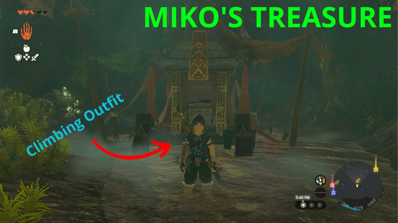 How to get the CLIMBING OUTFIT Miko's Treasure Zelda Tears of the Kingdom YouTube