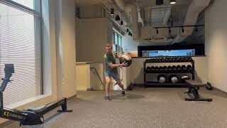 Med Ball Rotational Throw in Split Stance