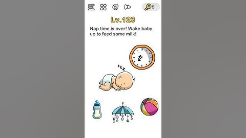 Brain Out level 123 Nap time is over! Wake baby up to feed some milk