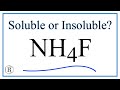 Ammonium Ion and Solubility Concepts