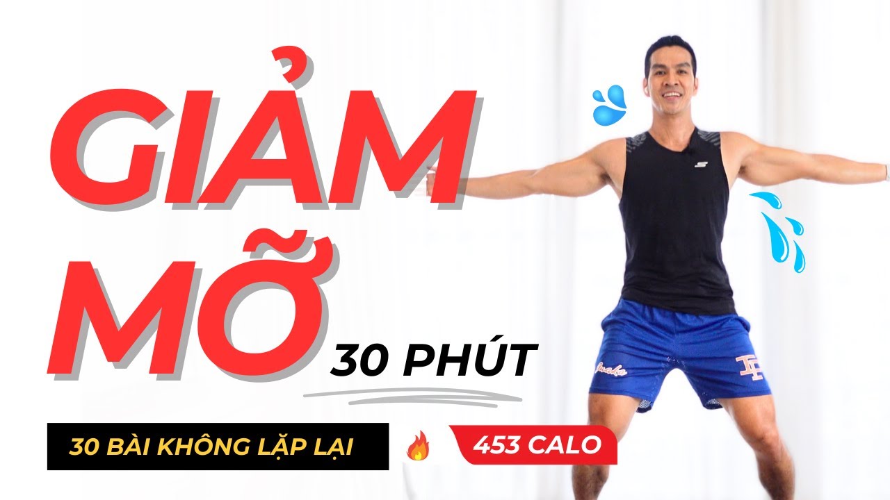 Cardio Giảm Cân Giảm Mỡ 30 bài Không Lặp Lại | Hubert Cù
