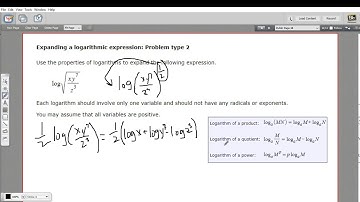 Expanding a logarithmic expression - problem type 2