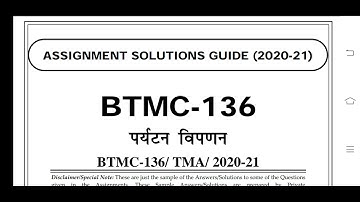 BTMC 136 Ignou Solved Assignment