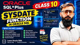 Oracle SQL Plus Class 10 -  SYSDATE Function in  with Practical Examples | SQL Plus Full Course