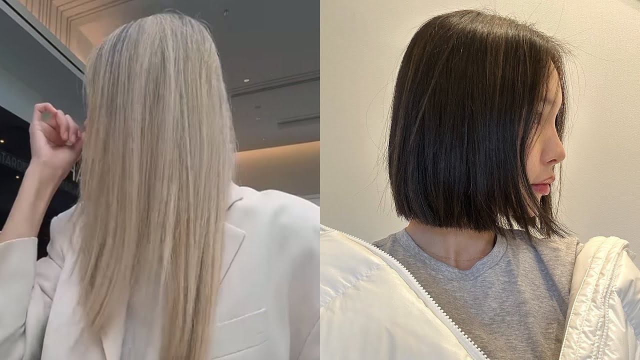 결국..💇🏻‍♀️ 7년 만에 단발, 톤 다운 도 함..ㅎㅎ.. | 내 단발머리 처음 보는 남편, 남편 가족들 반응 | 미국 미용실~