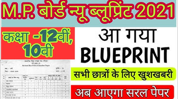 class 12th new blueprint 2021 class 10th new blueprint MP Board exam 2021 mpbse