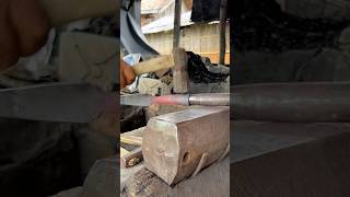 raw steel begins turning into a spear #diy #handmade #woodworking #blacksmith