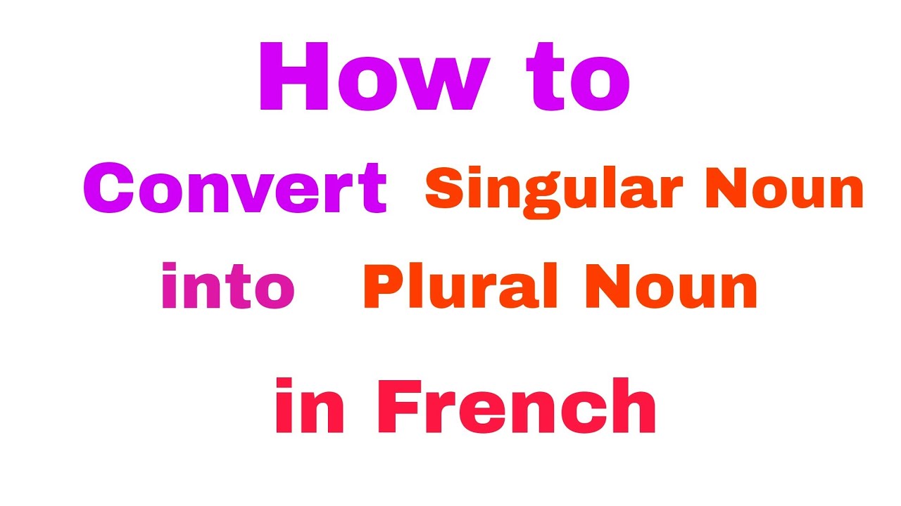 Convert Singular Noun Into Plural In French Learn French In Hindi YouTube