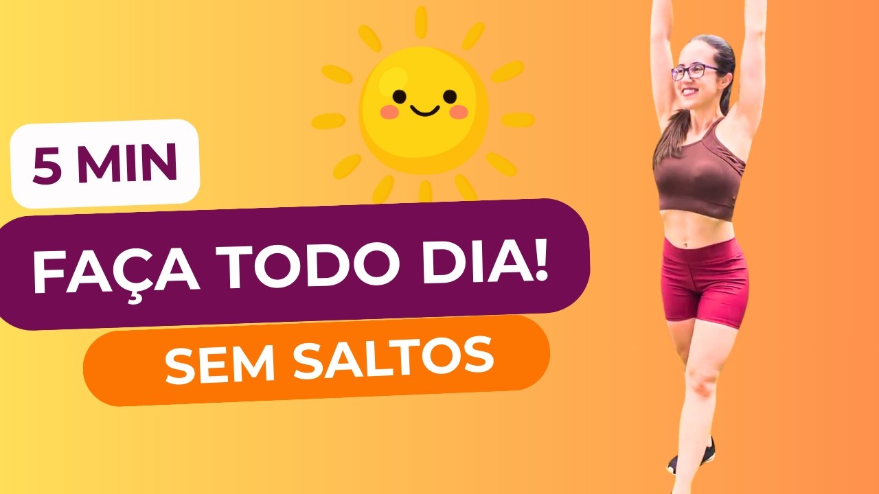 TREINO MATINAL 5 min - Comece o dia Bem! Treino fácil, sem saltos!