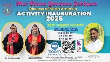 ACTIVITY INAUGURATION 2025 I MAR THOMA YUVAJANA SAKHYAM I DIOCESE OF NORTH AMERICA I LIVE