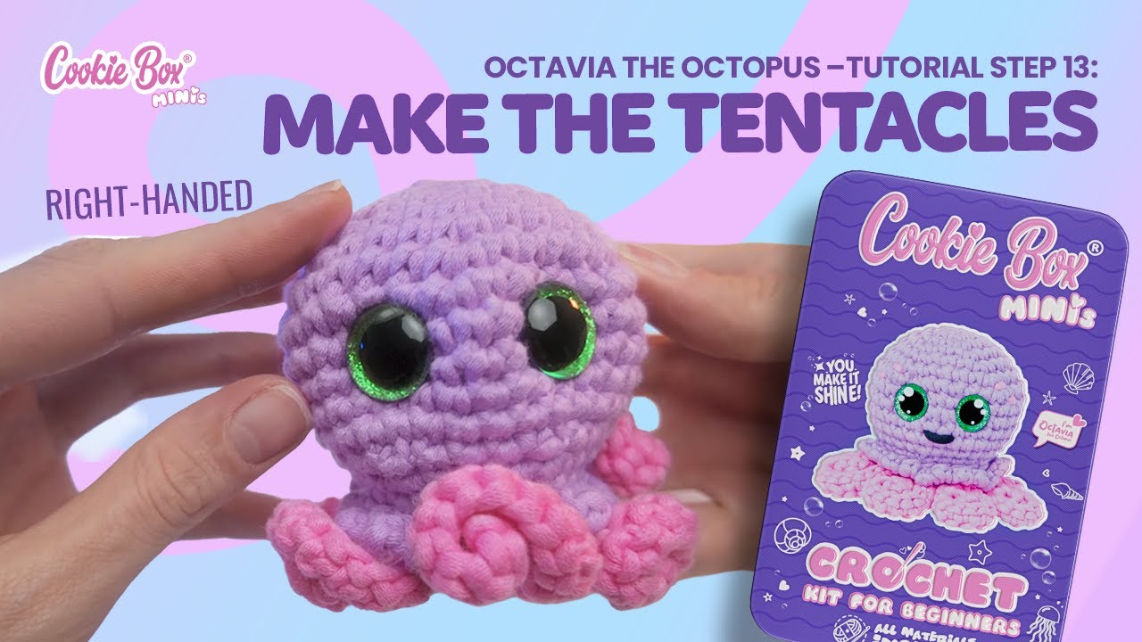 Осьминог Октавия — пошаговый урок 13: изготовление щупалец (для правшей) | Наборы для вязания крю...