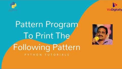 Pattern Programs Tricks in Python | Print The Following Pattern in Python | Python pattern Program