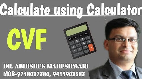 HOW TO CALCULATE CVF (COMPOUND VALUE FACTOR) USING CALCULATOR | Dr Abhishek Maheshwari